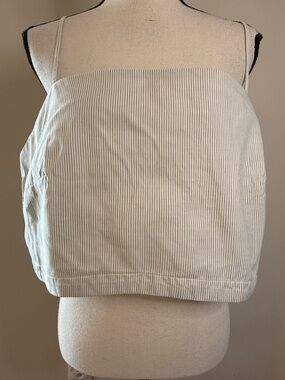 Banana Republic Factory striped crop top bluish gray off white SZ XL